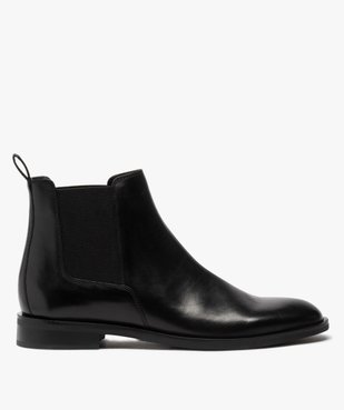 Boots homme style chelsea unis dessus cuir vue1 - Nikesneakers(URBAIN) - Nikesneakers