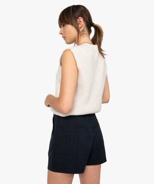 Pull femme sans manches en maille torsadée vue3 - GEMO(FEMME PAP) - GEMO