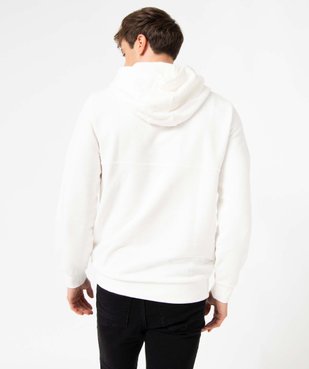 Sweat homme à capuche en coton piqué vue3 - GEMO (HOMME) - GEMO