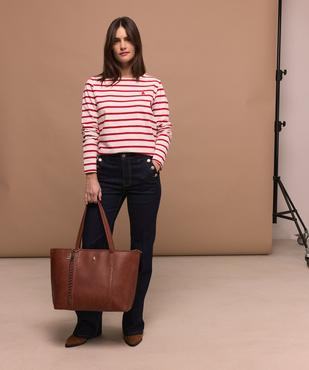 Sac cabas porté épaule avec pampilles amovibles femme - LuluCastagnette vue4 - LULU CASTAGNETT - GEMO