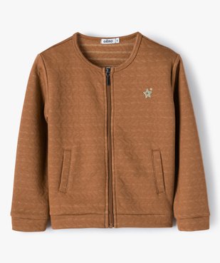 Sweat fille zippé à paillettes vue1 - GEMO (ENFANT) - GEMO
