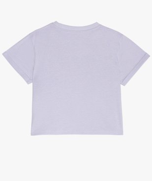 Tee-shirt fille coupe ample et courte avec inscription vue3 - GEMO (JUNIOR) - GEMO