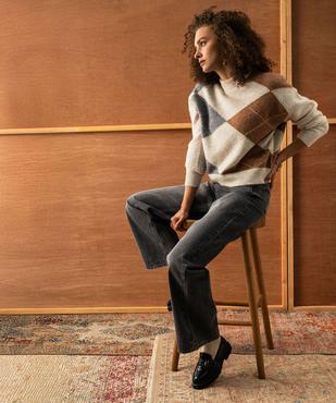 Pull oversize à motif jacquard femme vue1 - GEMO 4G FEMME - GEMO