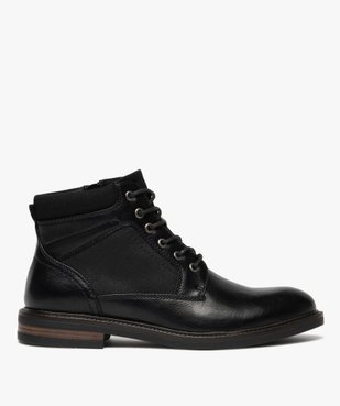 Boots homme casual à lacets avec col moussé vue2 - URBAN STEPS - GEMO