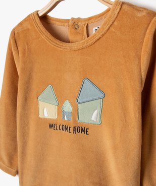 Pyjama 2 pièces en velours avec motifs maisons bébé garçon vue2 - GEMO(BB COUCHE) - GEMO
