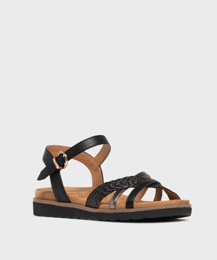 Sandales à talon compensée et brides croisées femme - Valentina Baldano  vue2 - VALENTINA BALDA - GEMO