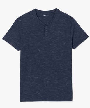 Tee-shirt homme col tunisien 100% coton biologique vue4 - GEMO C4G HOMME - GEMO