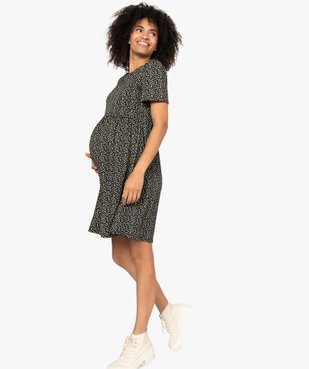 Robe de grossesse et d'allaitement en maille imprimée vue1 - GEMO (MATER) - GEMO
