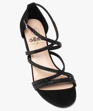 Sandales femme unies à talon et fines brides strass vue6 - GEMO(URBAIN) - GEMO