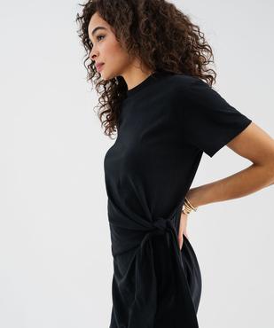 Robe longue à manches courtes en jersey de coton femme vue2 - GEMO(FEMME PAP) - GEMO