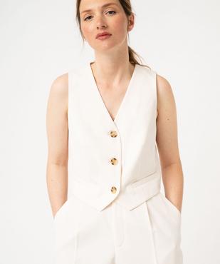 Gilet de costume fermeture trois boutons femme vue2 - GEMO(FEMME PAP) - GEMO