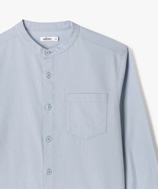 Chemise manches longues à col mao en coton lin mélangés garçon vue2 - GEMO (JUNIOR) - GEMO