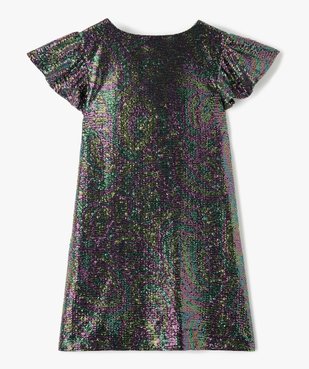 Robe fille à manches courtes avec paillettes multicolores vue3 - GEMO (ENFANT) - GEMO