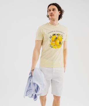 Tee-shirt manches courtes en jersey de coton imprimé homme vue1 - GEMO 4G HOMME - GEMO