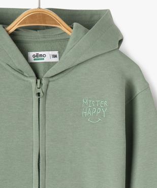 Sweat zippé à capuche bébé garçon vue2 - GEMO 4G BEBE - GEMO
