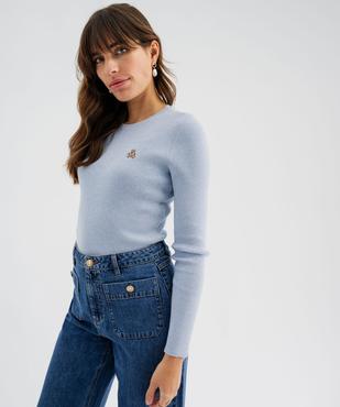 Pull fin en maille côtelée à col rond femme - LuluCastagnette vue4 - LULUCASTAGNETTE - GEMO