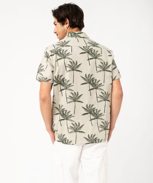 Chemise à manches courtes en coton léger et col cubain homme vue3 - GEMO (HOMME) - GEMO