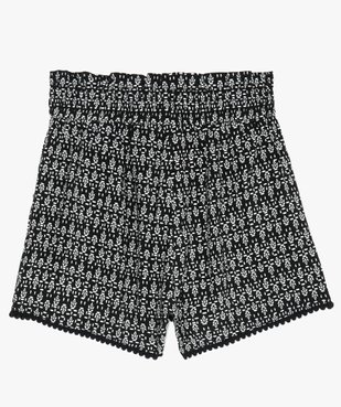 Short fille imprimé wax avec taille smockée vue3 - GEMO (ENFANT) - GEMO