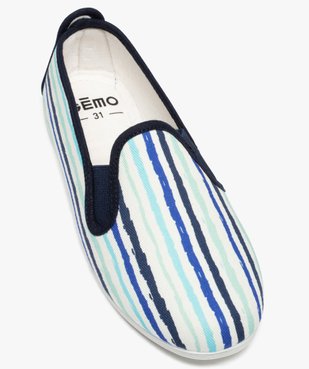 Pantoufles garçon en toile rayée vue5 - GEMO (ENFANT) - GEMO