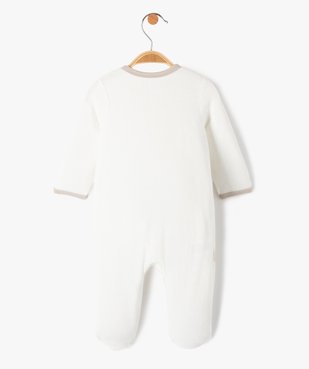 Pyjama bébé en velours imprimé avec ouverture devant - Petit Béguin vue3 - PETIT BEGUIN - GEMO