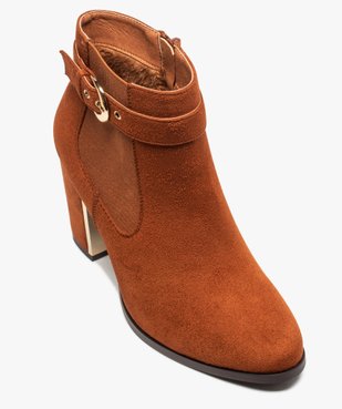 Boots femme à talon unis en suédine détails métallisés vue5 - Nikesneakers(URBAIN) - Nikesneakers