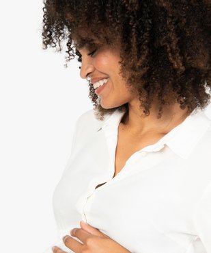 Blouse de grossesse fluide unie à manches 3/4 vue2 - GEMO (MATER) - GEMO