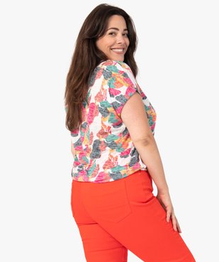 Tee-shirt femme grande taille avec col pailleté vue3 - GEMO (G TAILLE) - GEMO