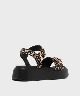Sandales à motif animalier sur semelle plateforme femme - 5 Miles vue4 - 5 MILES - GEMO