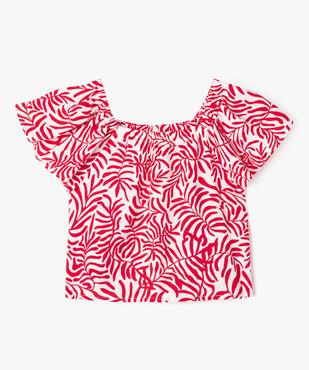Blouse imprimée à manches courtes avec col modulable fille vue1 - GEMO 4G FILLE - GEMO