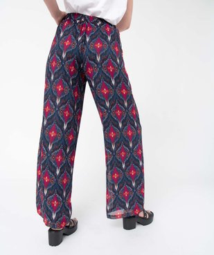 Pantalon femme imprimé en voile avec rayures pailletées vue3 - GEMO(FEMME PAP) - GEMO