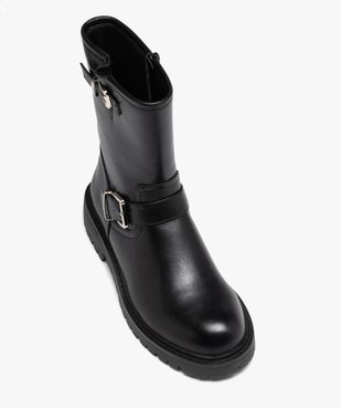 Boots femme unies avec brides à boucle et semelle crantée vue5 - GEMO (CASUAL) - GEMO