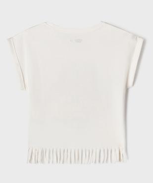 Tee-shirt manches courtes avec franges fille vue3 - GEMO 4G FILLE - GEMO