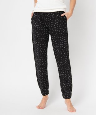 Pantalon de pyjama femme imprimé avec bas élastiqué vue1 - GEMO(HOMWR FEM) - GEMO