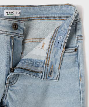 Bermuda en jean stretch coupe slim taille ajustable avec revers garçon vue3 - GEMO 4G GARCON - GEMO