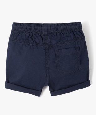 Bermuda bébé garçon en toile à taille élastiquée vue3 - GEMO 4G BEBE - GEMO