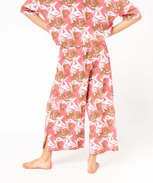 Pantalon de pyjama fluide imprimé femme vue3 - GEMO(HOMWR FEM) - GEMO