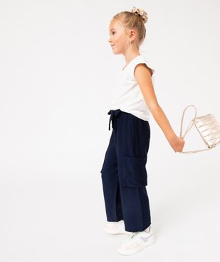 Pantalon large avec poches sur les cuisses fille vue1 - GEMO (ENFANT) - GEMO