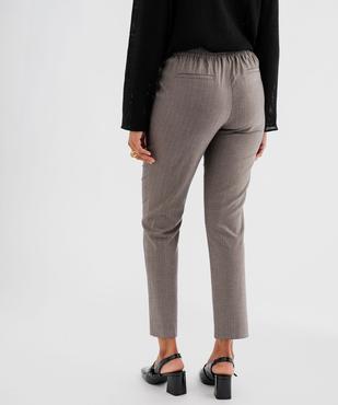 Pantalon droit en maille stretch à chevrons femme  vue3 - GEMO(FEMME PAP) - GEMO