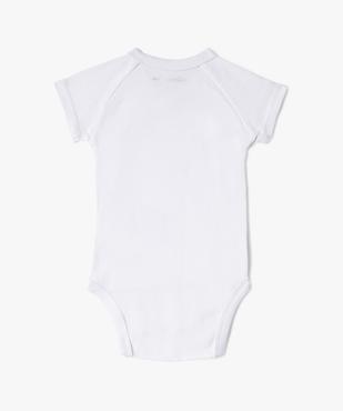 Bodies bébé unis à manches courtes et fermeture devant (lot de 3) vue4 - GEMO 4G BEBE - GEMO