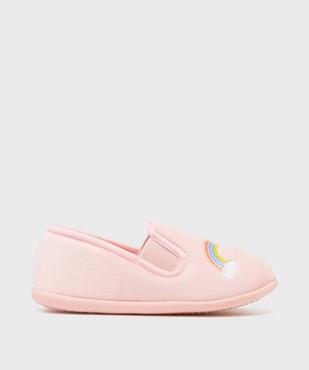 Chaussons pantoufles en velours moelleux imprimé arc-en-ciel fille vue1 - GEMO (ENFANT) - GEMO