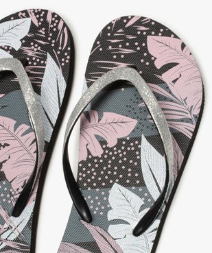 Tongs femme à motif végétal et brides pailletées vue3 - Nikesneakers (PLAGE) - Nikesneakers