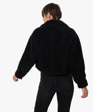 Blouson femme court en sherpa vue3 - GEMO(FEMME PAP) - GEMO
