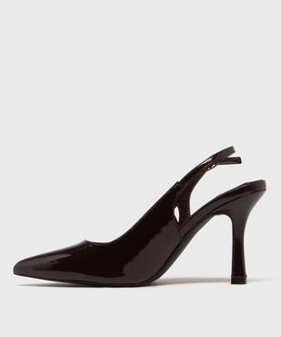 Escarpins slingback vernis à talon fin et détails ajourés - Follow Me vue3 - FOLLOW ME - GEMO
