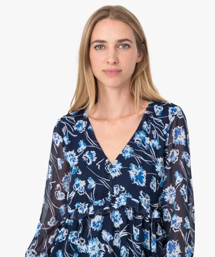 Robe femme imprimée à volant et manches 3/4 vue2 - GEMO(FEMME PAP) - GEMO