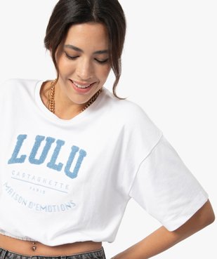 Tee-shirt femme avec bas élastiqué – Lulu Castagnette  vue2 - LULUCASTAGNETTE - GEMO