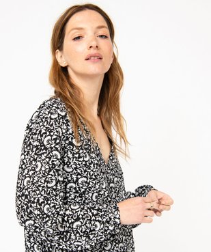 Robe à manches longues et col V femme vue2 - GEMO 4G FEMME - GEMO