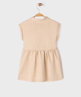 Robe chemise à manches courtes en toile de coton bébé fille vue3 - GEMO 4G BEBE - GEMO
