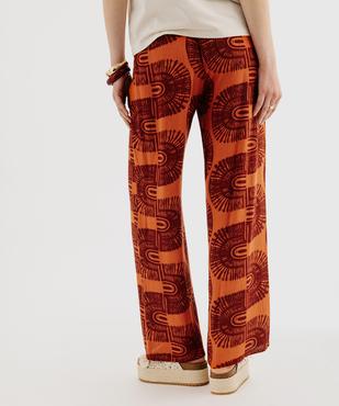 Pantalon large en viscose froissée femme vue5 - GEMO 4G FEMME - GEMO