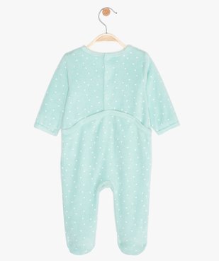 Pyjama bébé en velours à pont-dos pressionné vue2 - GEMO C4G BEBE - GEMO