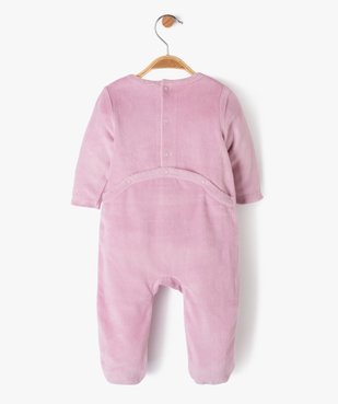 Pyjama en velours à pont-dos pressionné bébé vue3 - GEMO(BB COUCHE) - GEMO